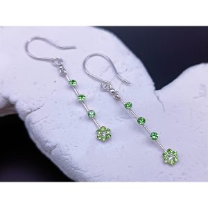 Sterling Silver and Peridot Swarovski Crystal Earrings